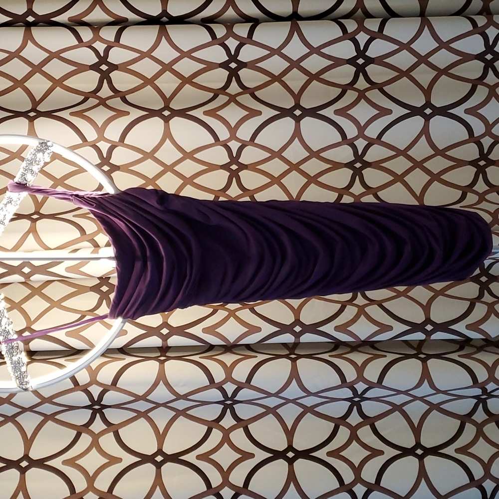 BCBG MaxAzria one shoulder dark purple dress. Size XS